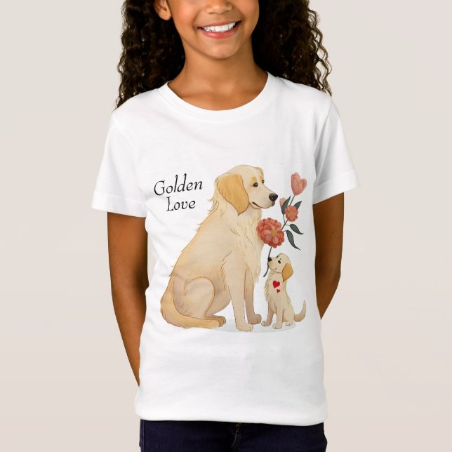 Camiseta Dia de as mães do ouro Retriever Puppy (Frente)