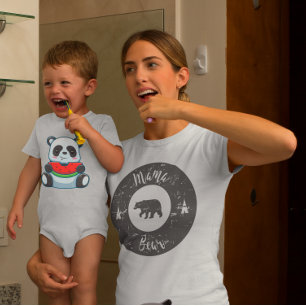 Camiseta Dia de as mães do Urso da Mamãe Retro