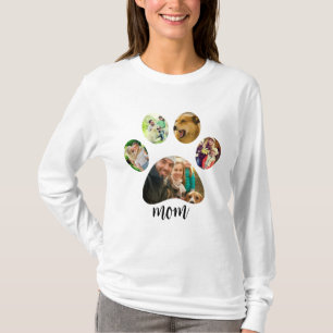 Camiseta Dia de as mães Dog Mãe   Colagem de Fotografias de
