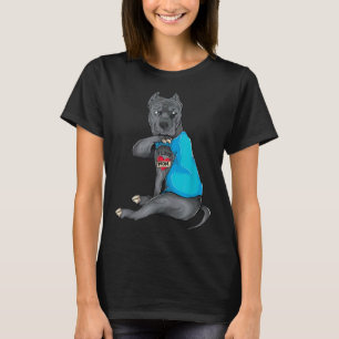 Camiseta Dia de as mães Engraçado Cachorro Pitbull Eu Amo M