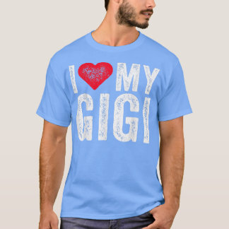 Camiseta Dia de as mães Engraçado Eu Amo Meu Avô Gigi Coraç