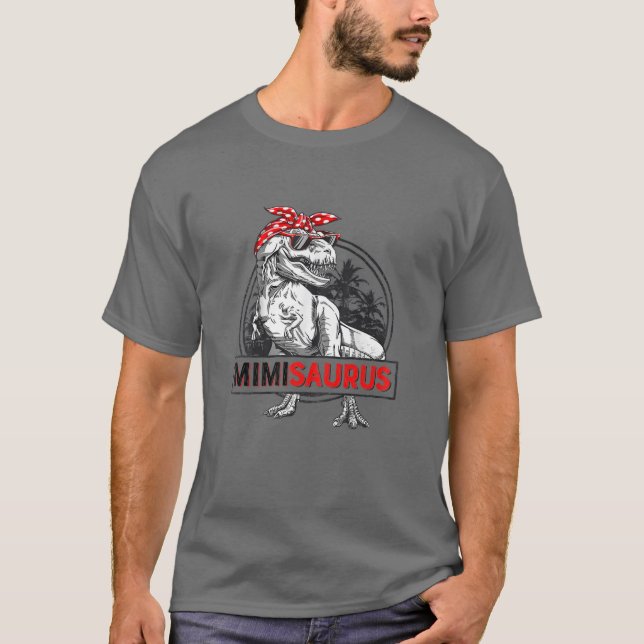 Camiseta Dia de as mães Engraçado Mimisaurus Rex Dinossaur (Frente)