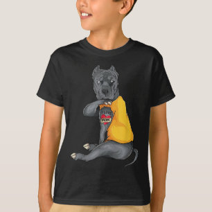 Camiseta Dia de as mães Engraçado Pitbull Adoro Mamãe Tatto