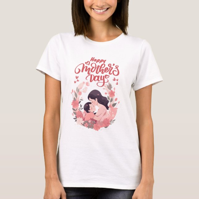Camiseta Dia de as mães Feliz (Frente)