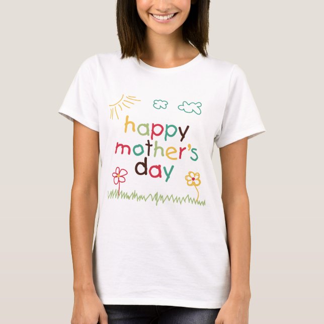 Camiseta Dia de as mães Feliz 5 (Frente)