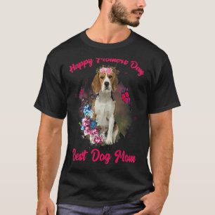 Camiseta Dia de as mães Feliz Da Flor De Beagle Para O Melh