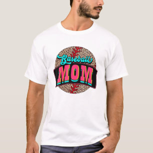 Camiseta Dia de as mães Feliz da Mãe Leopard Neon