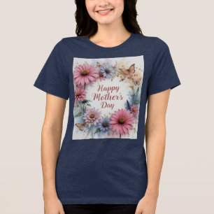 Camiseta Dia de as mães Feliz de Flores Selvagens