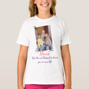 Camiseta Dia de as mães feliz, nana, foto simples da vovó
