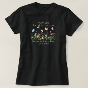 Camiseta Dia de as mães Feliz Vovó Watercolor Floral