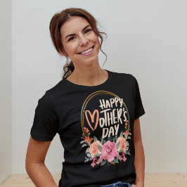 Camiseta Dia de as mães Floral Feliz dia de as mães