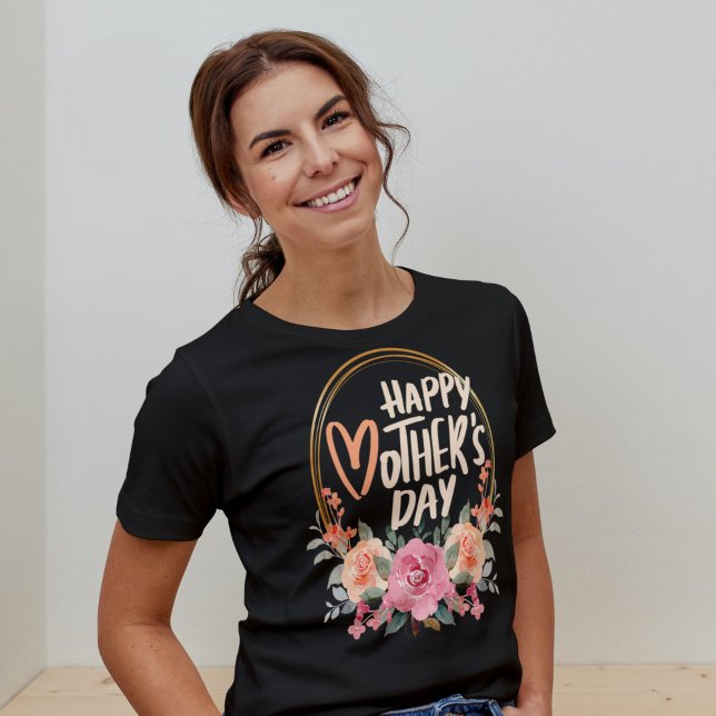 Camiseta Dia de as mães Floral Feliz dia de as mães (Criador carregado)
