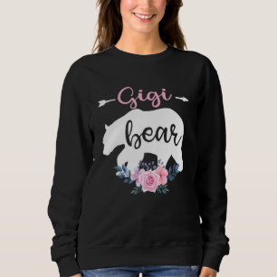 Camiseta Dia de as mães Gigi Bear Família Floral Gigi Para