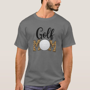 Camiseta Dia de as mães giro Golfe Leopardo Mãe Mamães Mulh