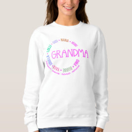 Camiseta Dia de as mães GRANDMA Nana Mimi Gigi Pastel