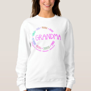 Camiseta Dia de as mães GRANDMA Nana Mimi Gigi Pastel