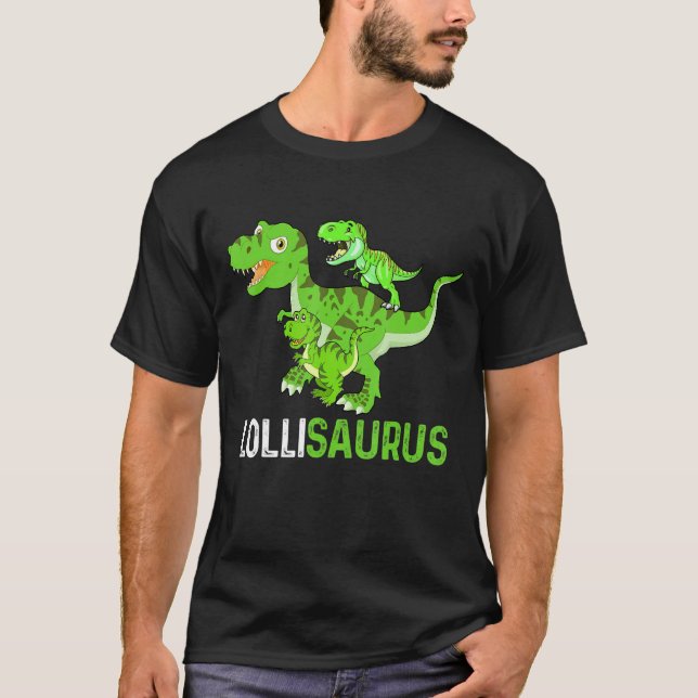 Camiseta Dia de as mães Lollisaurus T rex Dinossauro Engraç (Frente)