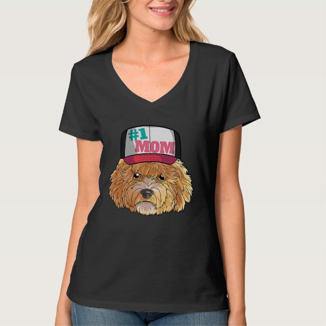 Camiseta Dia de as mães Mãe Australiano Labradoodle 1 (Frente)