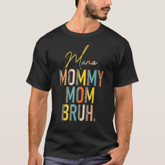 Camiseta Dia de as mães Mãe Mamãe Mãe Bruh Leopardo Menino 