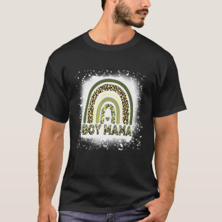 Camiseta Dia de as mães Mãe Vida Leopardo Rainbow Mama Mulh