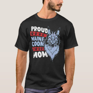 Camiseta Dia de as mães mães Gata Orgulhosa Maine Coon Mama