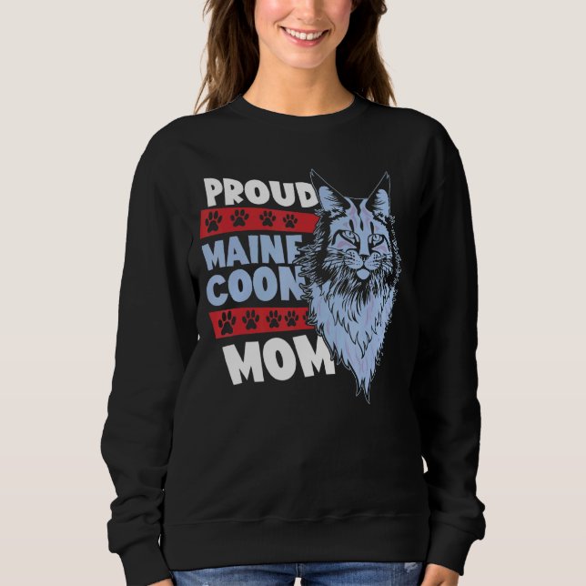 Camiseta Dia de as mães mães Gata Orgulhosa Maine Coon Mama (Frente)