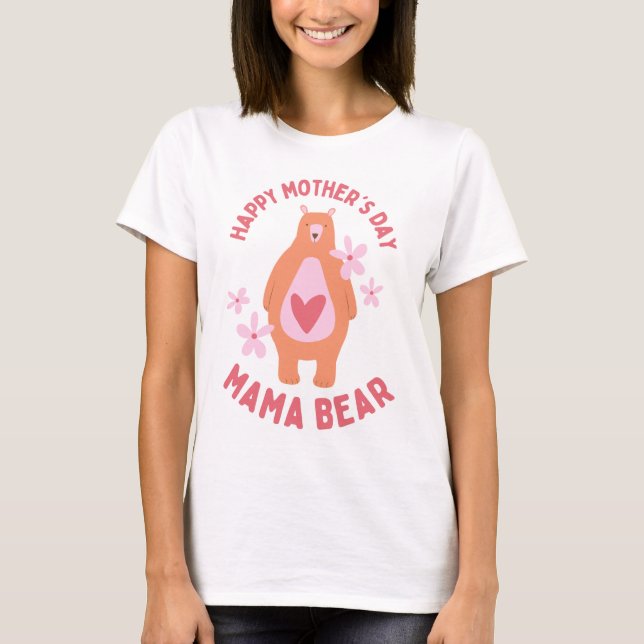 Camiseta Dia de as mães Mama Bear para mulheres (Frente)