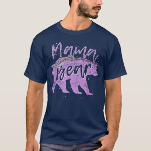 Camiseta Dia de as mães-Mamãe-Bear Família Mamãe Urso