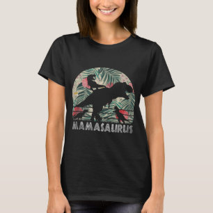 Camiseta Dia de as mães Mamasaurus - Dinossauro Floral 3 Cr