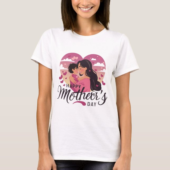 Camiseta Dia de as mães na moda Happy (Frente)
