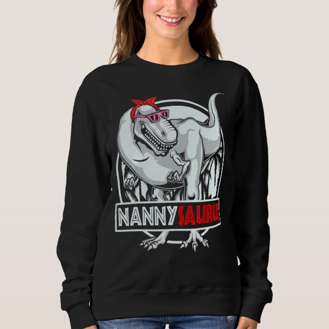 Camiseta Dia de as mães Nannysaurus Rex Dinosaur (Frente)