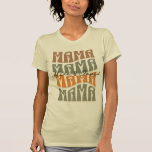 Camiseta Dia de as mães Natural Color Mama Kids Name T-Shir