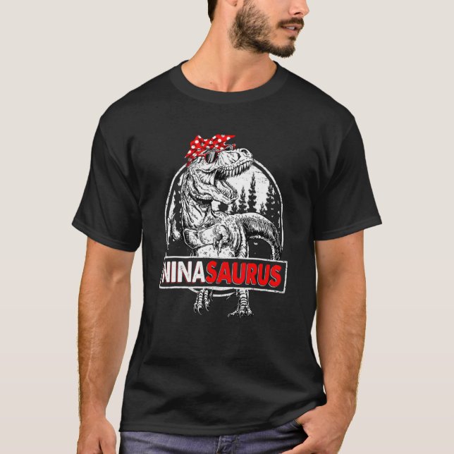Camiseta Dia de as mães Ninasaurus Rex Dinosaur Nina Saurus (Frente)