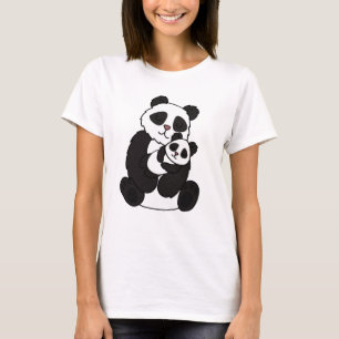 Camiseta Dia de as mães Panda Bear Love Mães Pandas