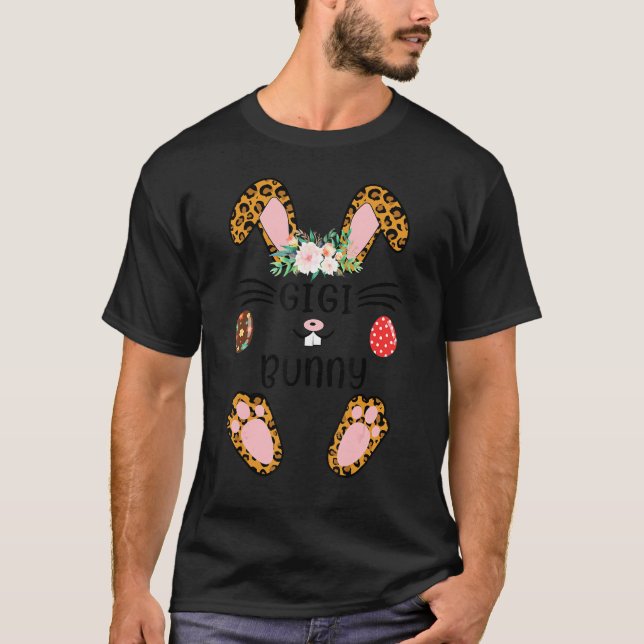 Camiseta Dia de as mães Páscoa Nana Lepard Bunny (Frente)