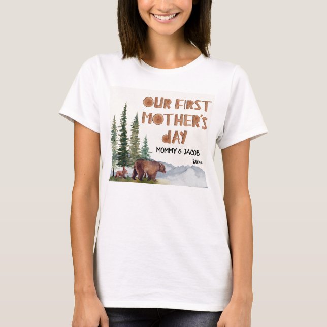 Camiseta Dia de as mães Personalizada Woodcolor Woodland 1  (Frente)