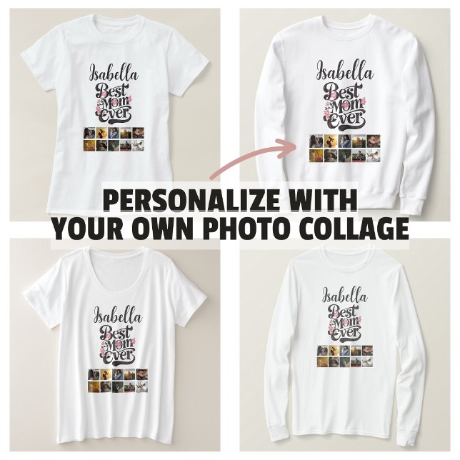 Camiseta Dia de as mães Personalizado Da Melhor Mãe De Tend (Personalized Best Mom Ever Trendy Mother's Day T-Shirt and clothes)