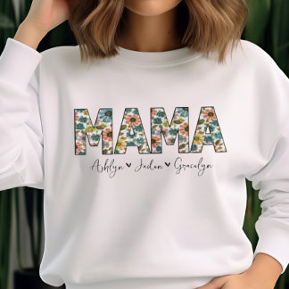 Camiseta Dia de as mães Personalizado de Letras W/ Crianças