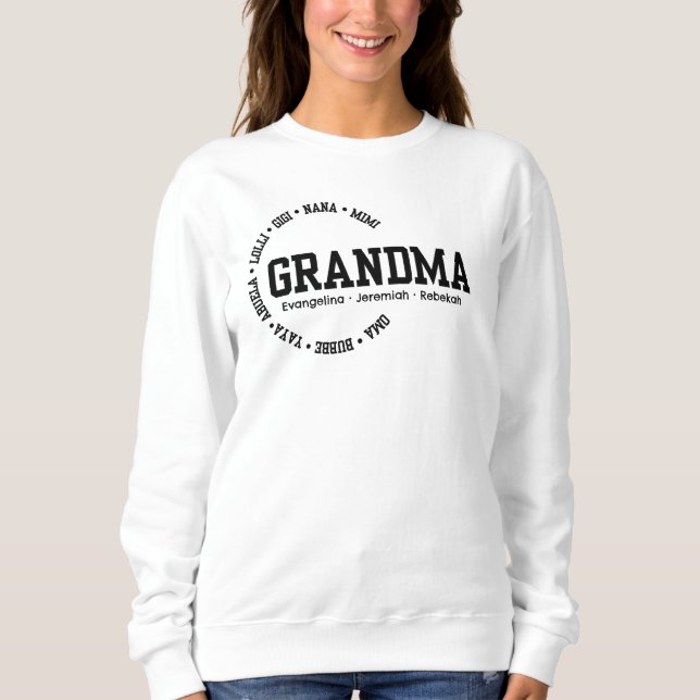 Camiseta Dia de as mães Personalizado GRANDMA Nana Mimi Gig (Frente)