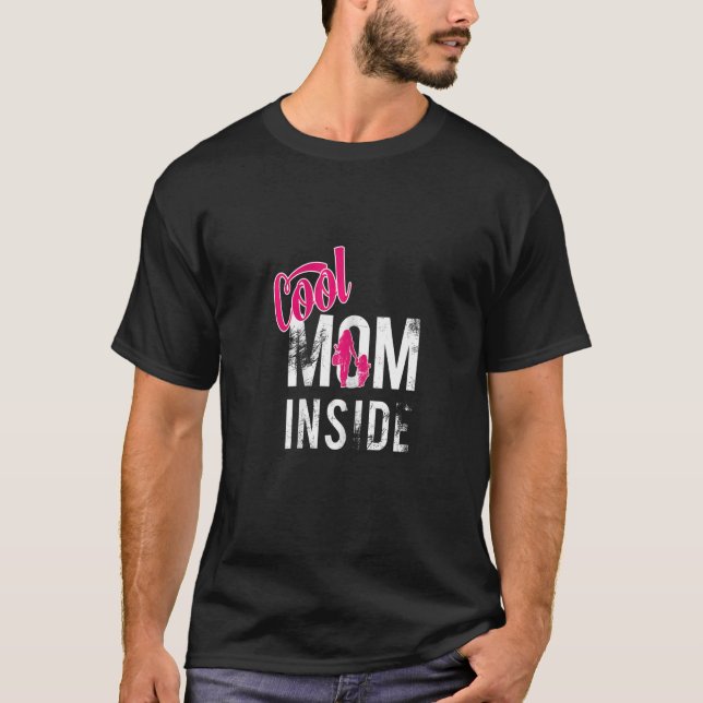 Camiseta Dia de as mães Retrorativo Da Mãe, Legal, Dentro V (Frente)