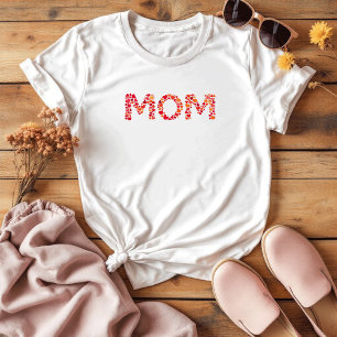 Camiseta Dia de as mães Sentimental de Corações Bonitas