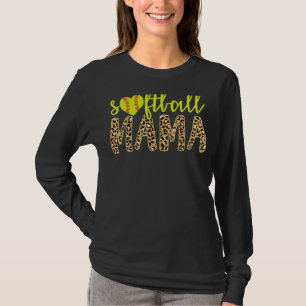Camiseta Dia de as mães Softball Mama Cute Cheetah Esportes