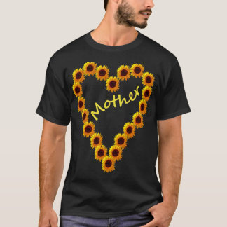 Camiseta Dia de as mães Sunflower Love Heart for Madre