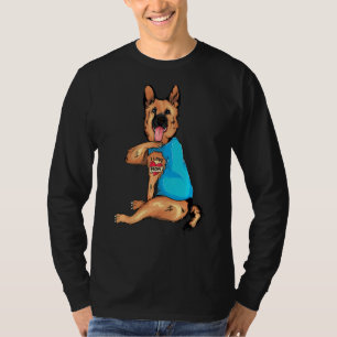 Camiseta Dia de as mães Tatuagem Eu Amo A Mãe German shephe