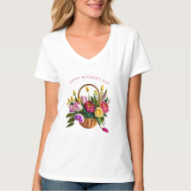 Dia de as mães Tulip Watercolor Flower Basket