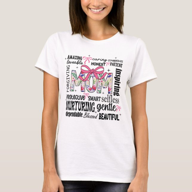 Camiseta Dia de as mães Word art (Frente)
