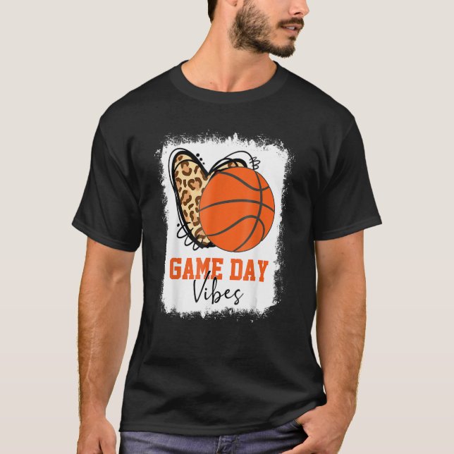 Camiseta Dia de Basquete Branqueado Vibes de Basquete Mãe (Frente)