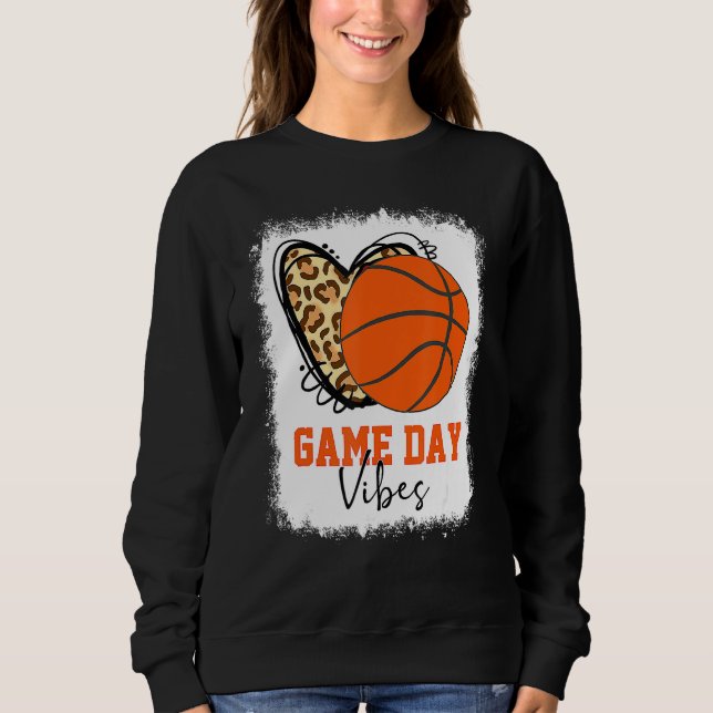Camiseta Dia de Basquete Branqueado Vibes de Basquete Mãe (Frente)