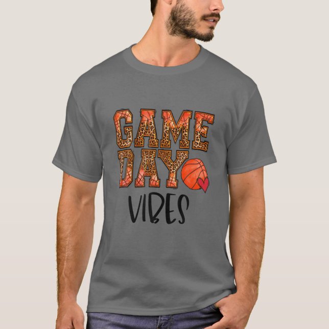 Camiseta Dia de Basquete Leopard Vibes Basquete Mãe M (Frente)