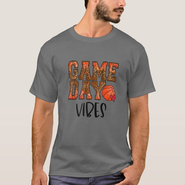 Camiseta Dia de Basquete Leopard Vibes Basquete Mãe M (Frente)